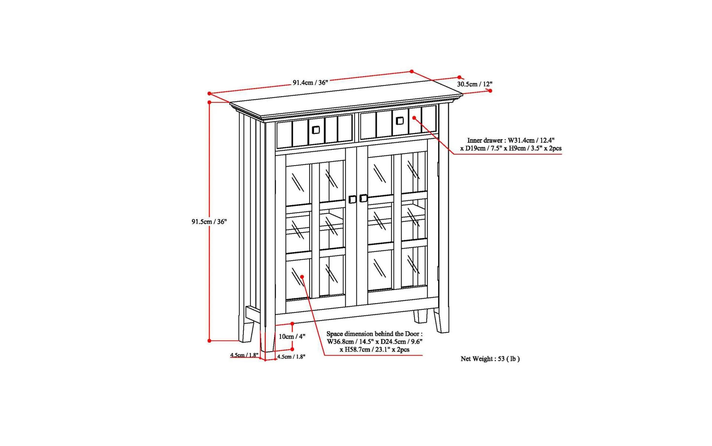 Acadian Entryway Storage Cabinet