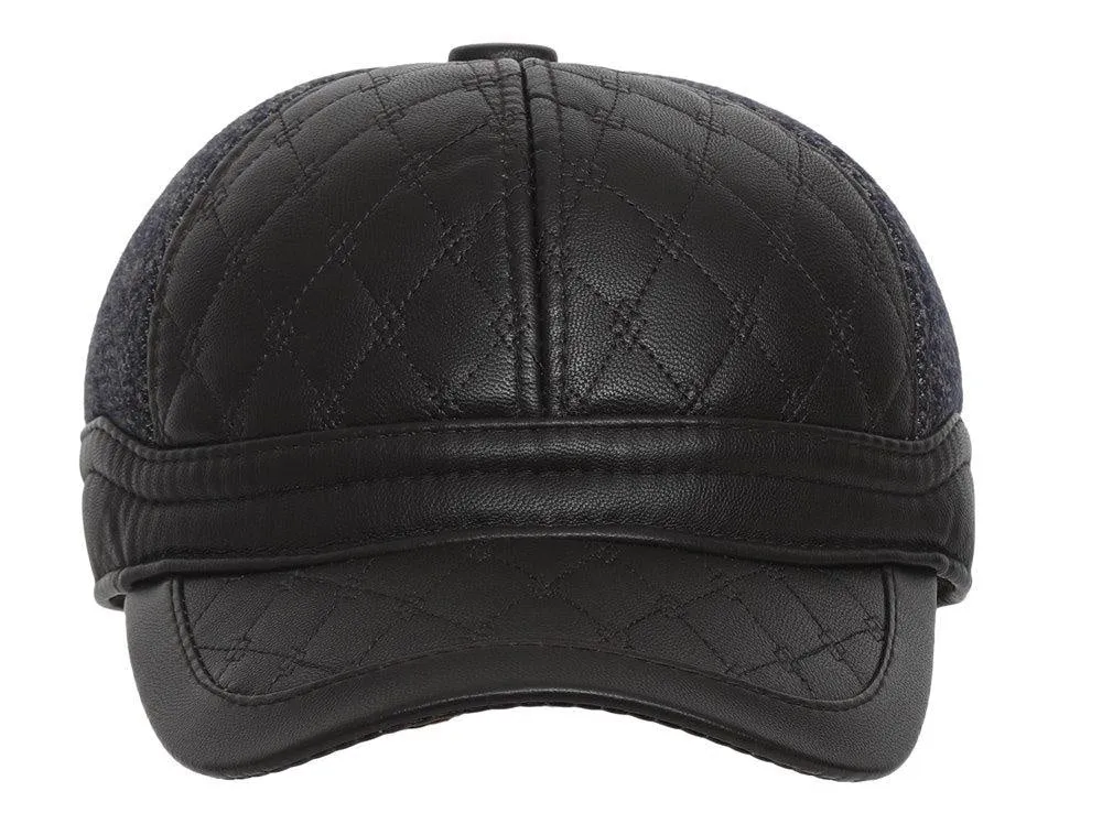 Casual Unisex Brown Baseball cap with foldable ear cover for winters