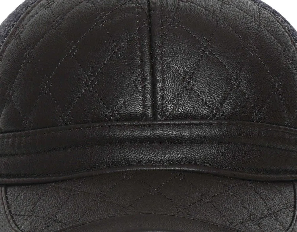 Casual Unisex Brown Baseball cap with foldable ear cover for winters