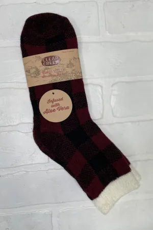 CC Buffalo Plaid Aloe Socks