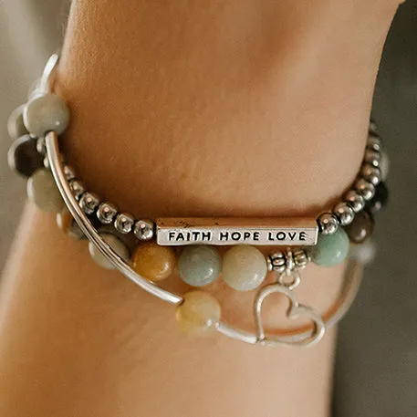 Cross | Stone Beaded Charm Bracelet | African Turquoise
