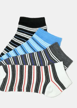 Dark Striped Low Cut Socks