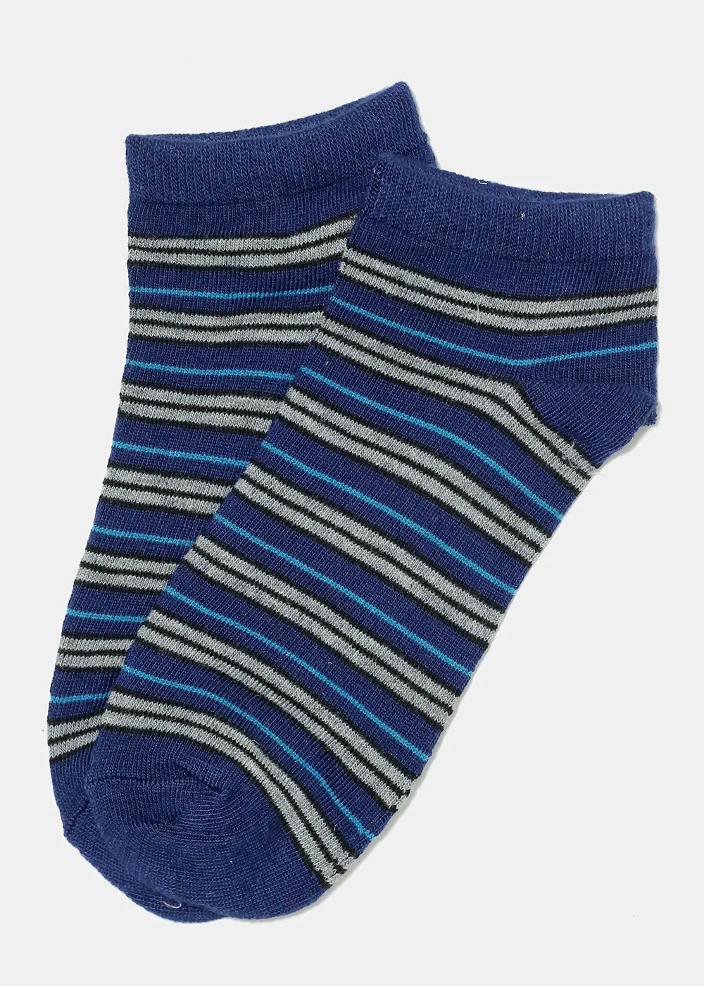 Dark Striped Low Cut Socks