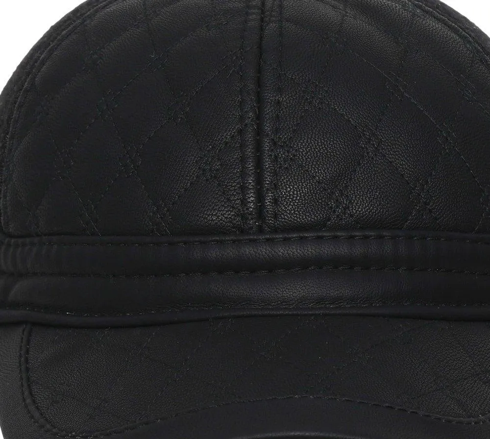 Fabseasons Casual Unisex Black Baseball cap with foldable ear cover for winters