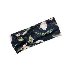Floral on Navy Headband