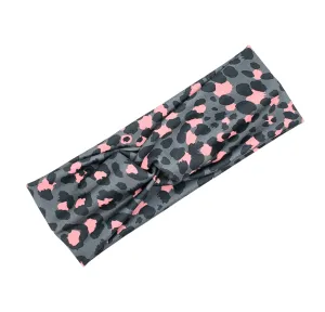 Gray & Pink Leopard Headband