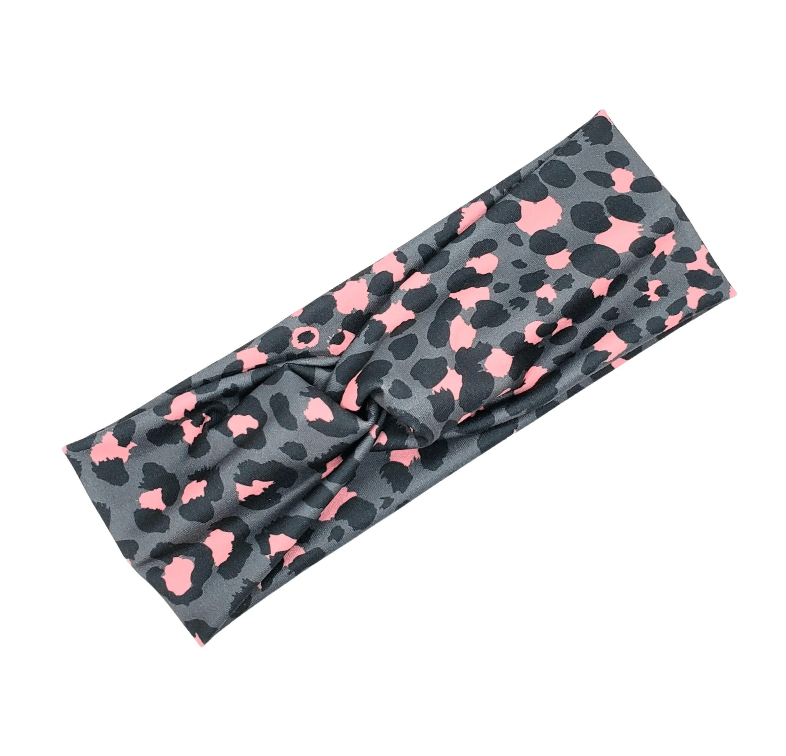 Gray & Pink Leopard Headband