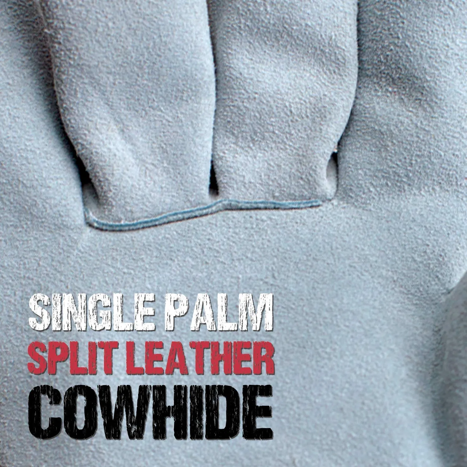 Grey/Red Deluxe Single Palm Split Leather Work Gloves - Bison Life