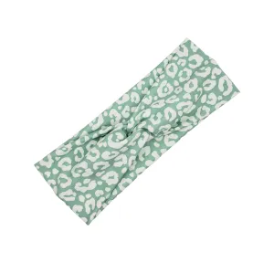 Mint & White Leopard Headband