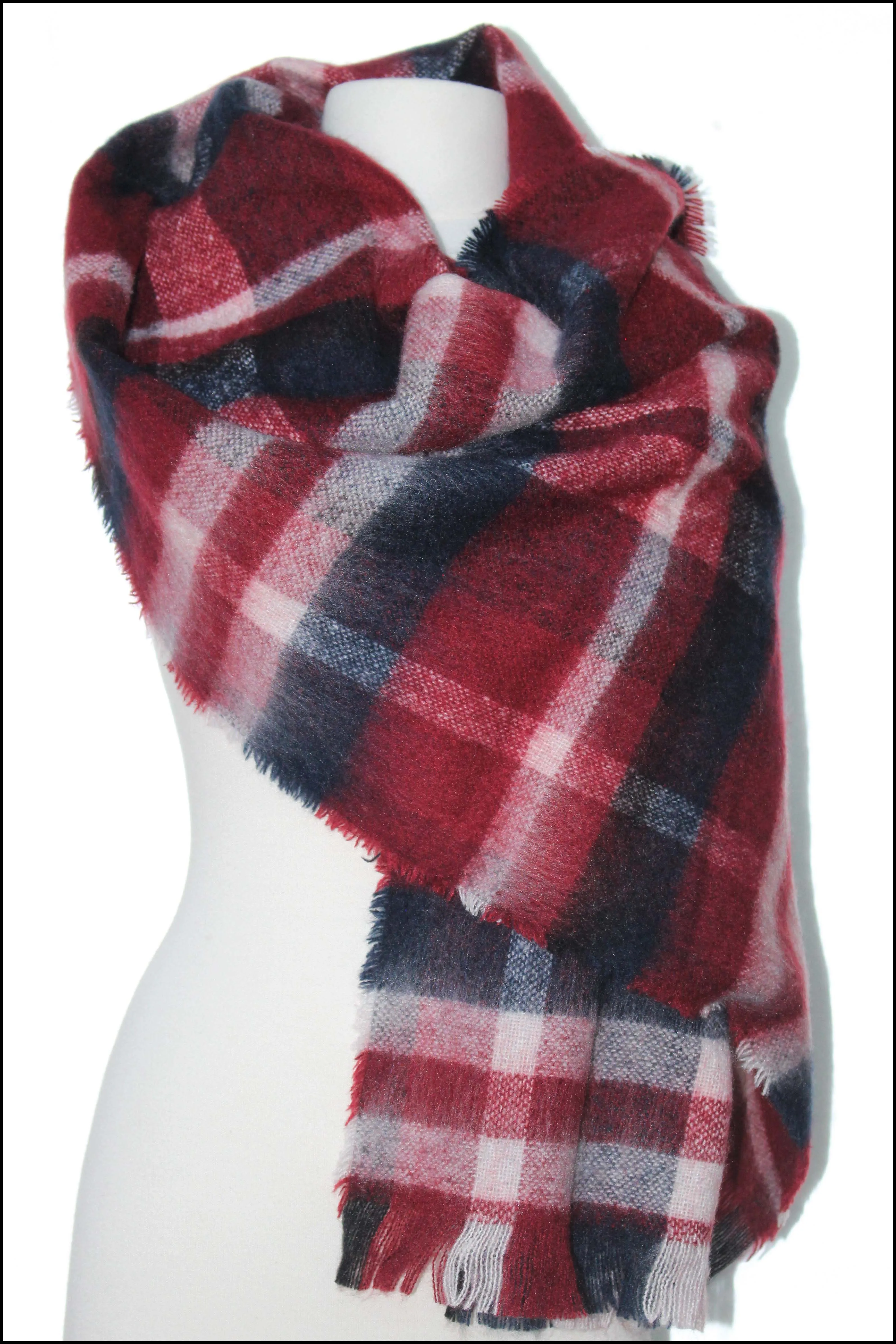 Multi-coloured Bold Plaid Scarf