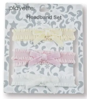 Playette 3 Pack Velvet Bow Headbands
