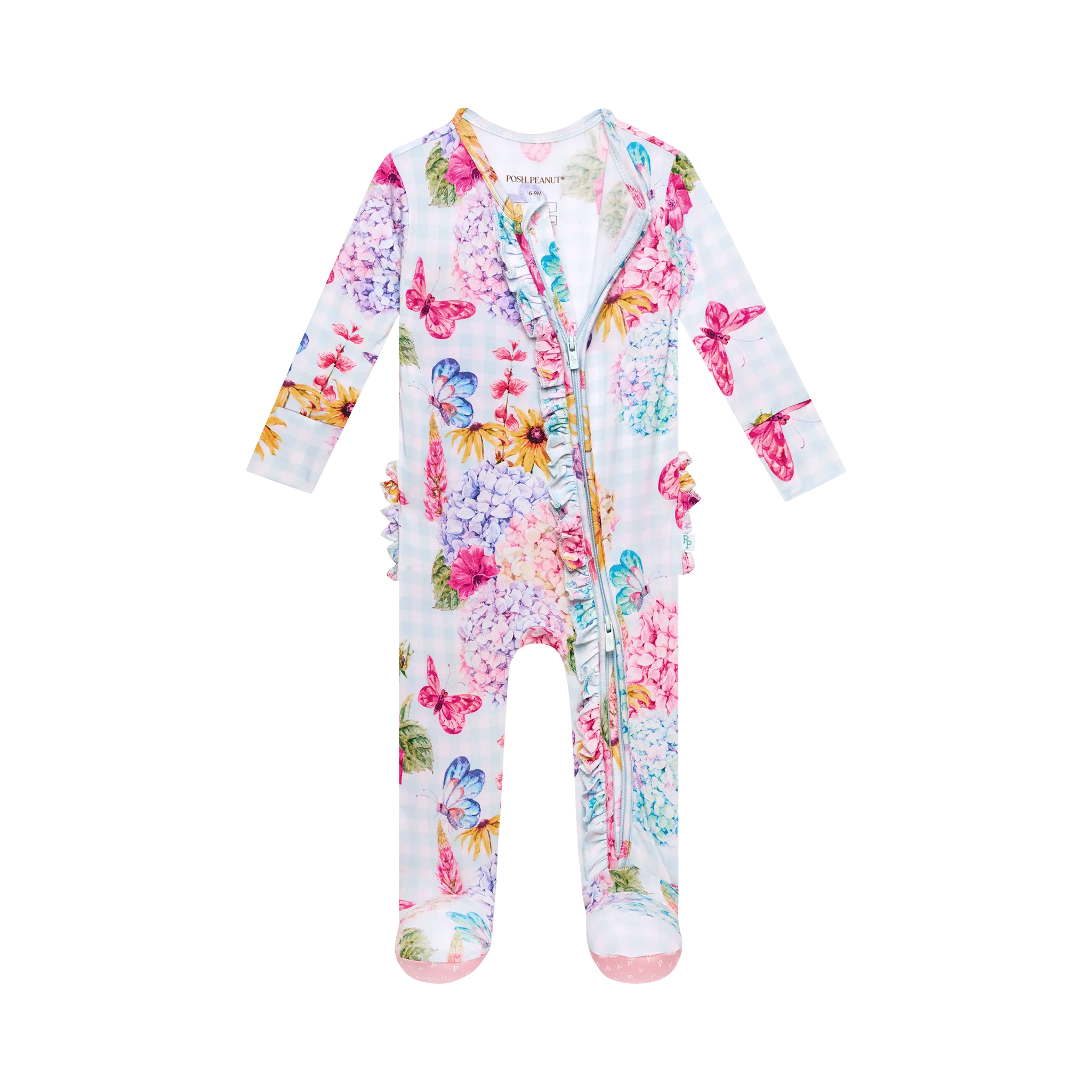 POS Nicolette Floral Ruffled Zipper Footie