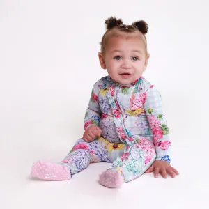 POS Nicolette Floral Ruffled Zipper Footie