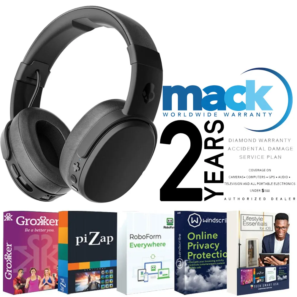 Skullcandy Crusher Wireless Over-Ear Headphones   2yr Mack Warranty   Software Bundle