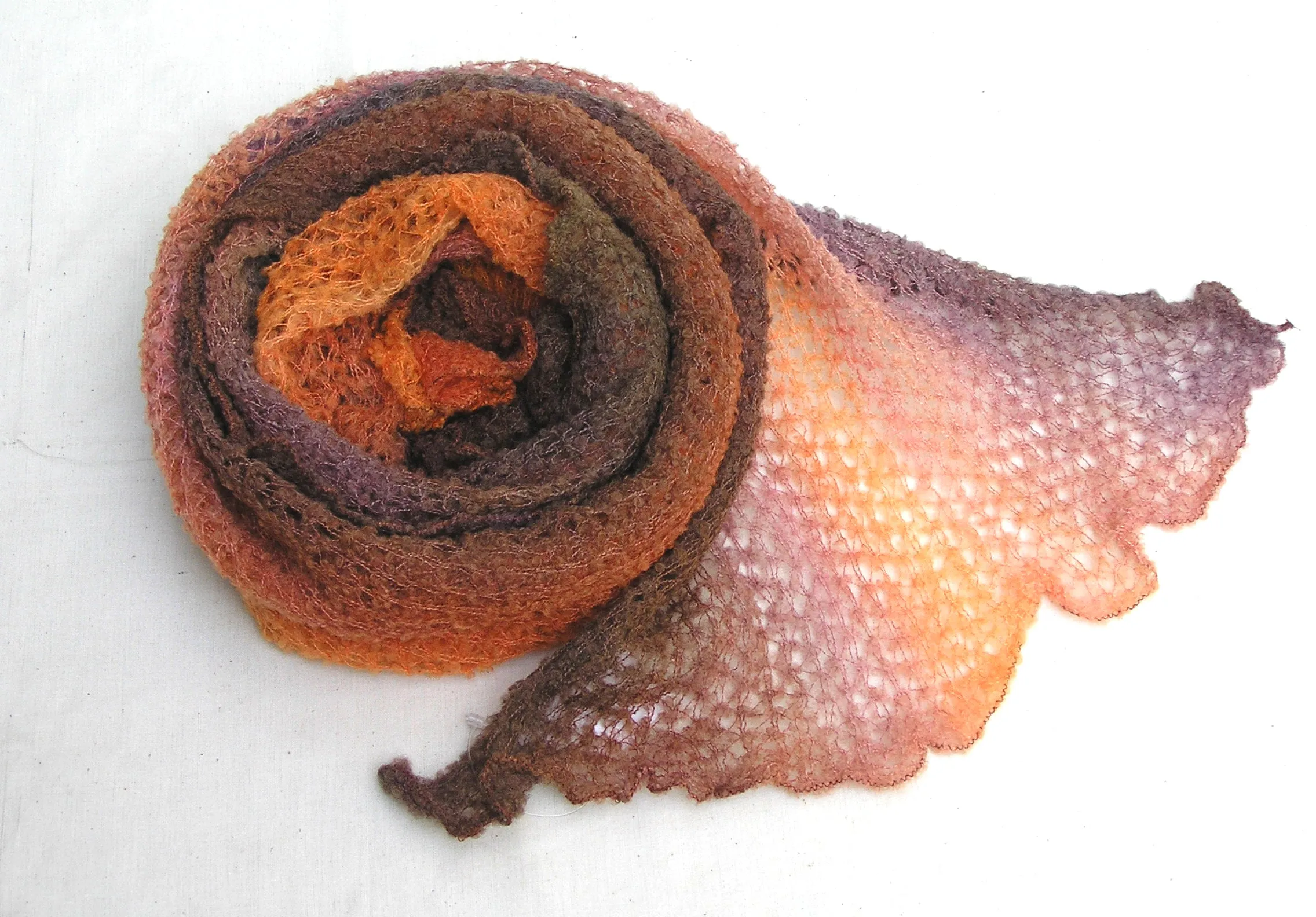 The Gossamer Scarf- Oranges Browns Yellows